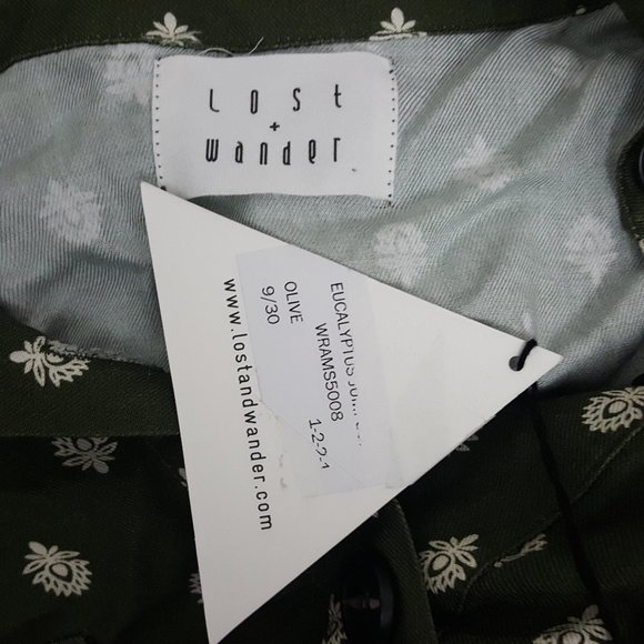 Lost + Wander Eucalyptus Jumpsuit Olive Green 4 - Picture 7 of 7